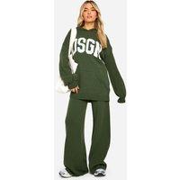 DSGN Studio Knitted Oversized Hoodie And Wide Leg Trouser Set