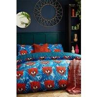 Furn Untamed Tropical Cheetah Duvet Cover Set in Blue | Size: Super King