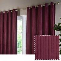 Paoletti Corinthian Velvet Room Darkening Eyelet Curtain Pair in Dark Red | Size: 117 cm width x 137 cm drop