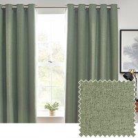 Furn Dawn Blackout Eyelet Curtain Pair in Light Green | Size: 117 cm width x 137 cm drop