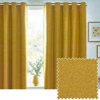 Furn Dawn Blackout Eyelet Curtain Pair in Mustard | Size: 117 cm width x 137 cm drop