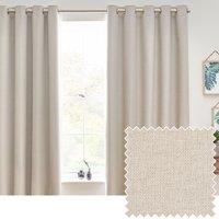 Furn Dawn Blackout Eyelet Curtain Pair in Light Beige | Size: 117 cm width x 137 cm drop