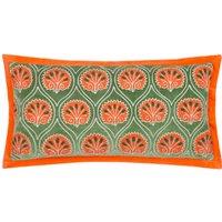 Paoletti Casa Abstract Embroidered Cushion in Green