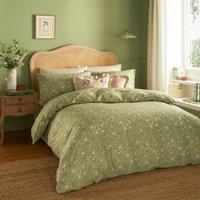 Wylder Bronte Floral 100% Cotton Duvet Cover Set in Green | Size: Double