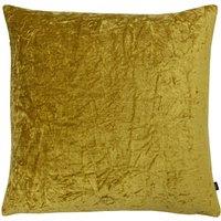 Ashley Wilde Kassaro Crushed Velvet Cushion in Mustard | Size: 50 cm x 50 cm