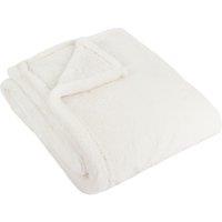 Furn Kallu Double-Sided Faux-Fur Throw in Ecru | Size: 150 cm x 200 cm