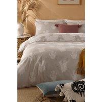 Furn Be Kind Printed Reversible Duvet Cover Set in Grey | Size: Super King