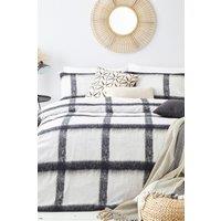 The Linen Yard Mohair Check Textured Effect Duvet Cover Set | Size: Single