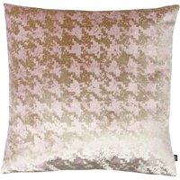 Ashley Wilde Nevado Velvet Houndstooth Cushion in Rose Gold