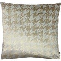 Ashley Wilde Nevado Velvet Houndstooth Cushion in Light Sand