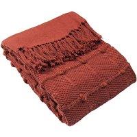 Furn Motti Woven Tufted Stripe Throw in Red