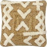 Furn Camfa Braided Tufted Jute Cushion in Natural | Size: 45 cm x 45 cm