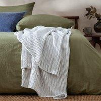 Yard Waffle 100% Cotton Textured Bedspread in Blue