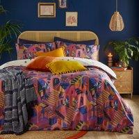 Furn Eivissa Abstract Duvet Cover Set in Magenta | Size: Super King
