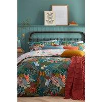 Furn Forage Floral Reversible Duvet Cover Set in Teal | Size: Super King