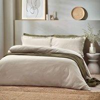 Yard Waffle Textured 100% Cotton Duvet Cover Set in Beige | Size: Single