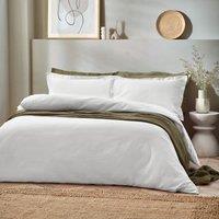Yard Waffle Textured 100% Cotton Duvet Cover Set in White | Size: Single