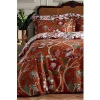 Paoletti Botanist Floral 200TC Cotton Sateen Duvet Cover Set in Maroon | Size: Single
