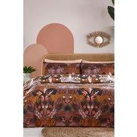 Furn Kaihalu Jungle Animal Floral Reversible Duvet Cover Set in Brown | Size: Super King