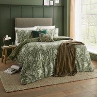 Wylder Albus Barn Owl Floral Duvet Cover Set in Green | Size: Double