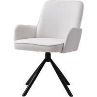 Linen Modern Swivel Chair with Black Legs