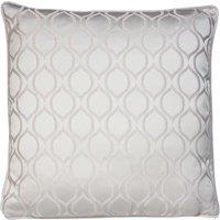 Prestigious Textiles Solitare Geometric Printed Piped Cushion in Metallic Silver | Size: 50 cm x 50 cm