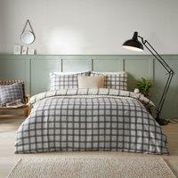 Furn Canberra Check Printed Duvet Cover Set in Grey | Size: King