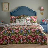 Furn Feeoni Cottage Floral Duvet Set in Green | Size: King