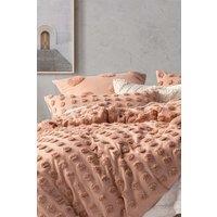 Linen House Haze Tufted Polka Dot Pillowcase Set in Light Brown