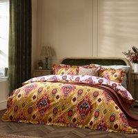 Paoletti Dawson Ikat Reversible Duvet Set in Amber | Size: Double