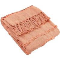 Furn Jakarta Woven Cotton Tufted Tasselled Throw in Light Pink