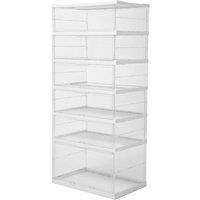 6-Tier Foldable Storage Cabinet Shoes Organizer with Doors