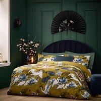 Wylder Tropics Kushiro Tropical Cotton Rich Duvet Cover Set in Olive | Size: Double