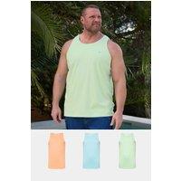 BadRhino Men's Mens 3 Pack Vests in Light Blue | Size: 5-6XL