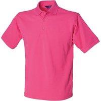 Henbury Men's Polycotton Heavy Polo Shirt in Fuchsia | Size: 3XL