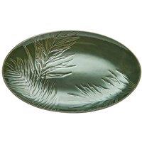 Mikasa Jardin Stoneware Oval Serving Platter, 36cm, Green in Dark Green