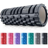 Core Balance Foam Massage Roller Grid Trigger Target Point Gym Fitness Physio Rehab Exercise in Black