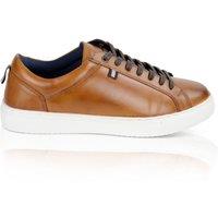 Silver Street London Men's Holden Casual Lace Up Leather Trainers in Tan | Size: 8