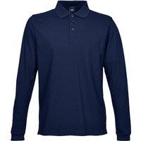 TEE JAYS Men's Luxury Stretch Long Sleeve Polo Shirt in Navy | Size: 3XL
