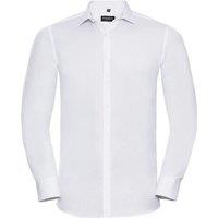 Russell Collection Men's Ultimate Stretch Long-Sleeved Shirt in White | Size: 19 inches
