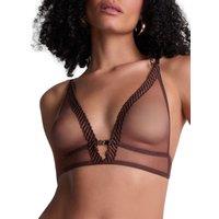 Aubade Women's Sheer Emotion Triangle Bralette in Brown | Size: 10