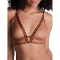 Aubade Women's Sheer Emotion Triangle Bralette in Brown | Size: 14