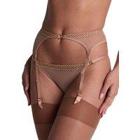 Aubade Women's Sheer Emotion Suspender Belt in Nude | Size: 14