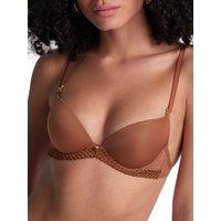 Aubade Women's Sheer Emotion Push-Up Bra in Brown | Size: 34E