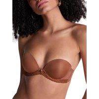 Aubade Women's Sheer Emotion Moulded Strapless Bra in Brown | Size: 38C