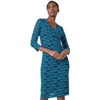Glitter Lace Ruched Shift Stretch Dress