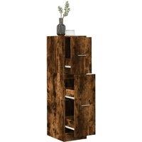 Berkfield Home Apothecary Cabinet Smoked Oak 30x41x118 cm Engineered Wood in Brown | Size: 30 x 41 x 118 cm