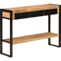 Berkfield Home Console Table 110x30x76 cm Solid Wood Mango in Black | Size: 110 x 30 x 76 cm