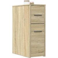 Berkfield Home Narrow Bathroom Cupboard with Wheels Sonoma Oak Engineered Wood in Brown
