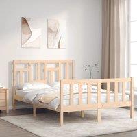 Bed Frame with Headboard 140x190 cm Solid Wood